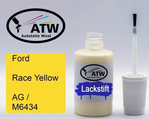 Ford, Race Yellow, AG / M6434: 20ml Lackstift, von ATW Autoteile West.